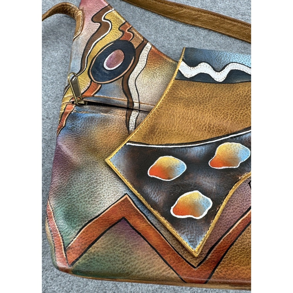 Anuschka Hand Painted Genuine Leather Abstract‎ Art Crossbody Shoulder Bag Purse - Picture 13 of 16